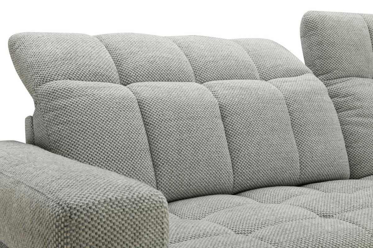 Ecksofa Milano Microfaser Hellgrau, B: 256 Cm - Hellgrau/Schwarz, MODERN, Holz/Textil (256/106cm) - Luca Bessoni