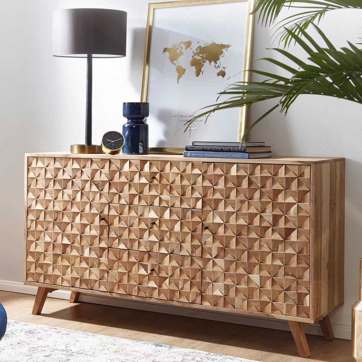 Sideboard Akazie Akaziefarben B: 40 Cm - Akaziefarben, Design, Holz (140/40/79cm) - MID.YOU