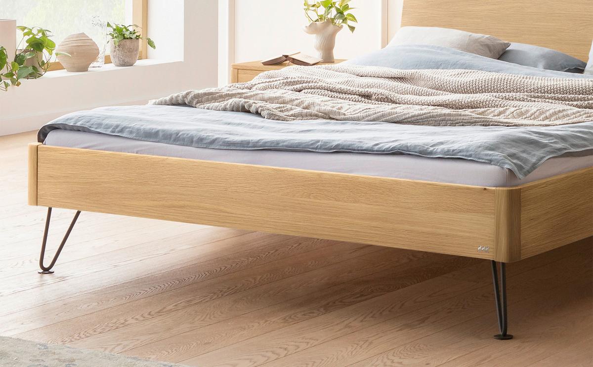 Bett Locarno Eichefarben 140x200 Cm - Eichefarben/Anthrazit, MODERN, Holz (140/200cm) - Hasena