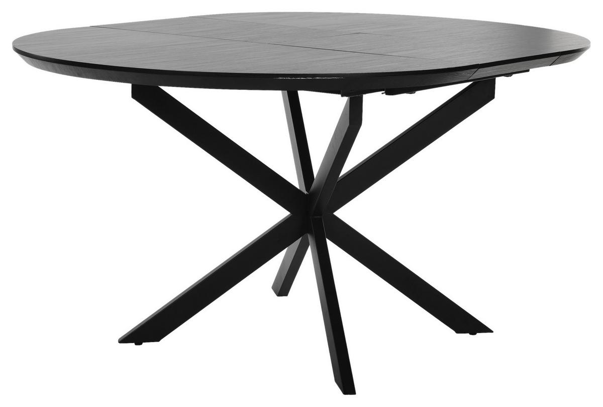Ausziehtisch Oregon B: 120-160 cm - Schwarz, Design, Holzwerkstoff/Metall (120-160/110/76cm) - MID.YOU
