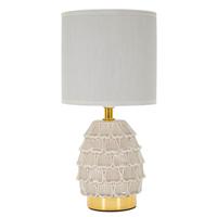 Tischleuchte Pigney Grey Creme B: 15 Cm - Creme, Basics, Keramik/Textil (15/30.5/15cm)