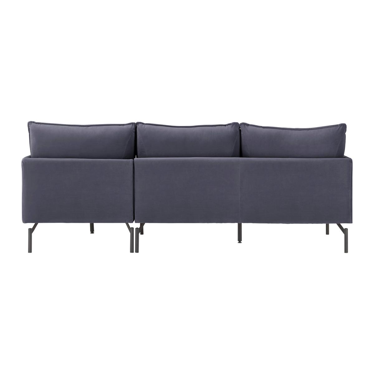 Sedací souprava ROSA šedá - šedá/černá, Moderní, kov/textil (226/84/163cm) - Bessagi Home