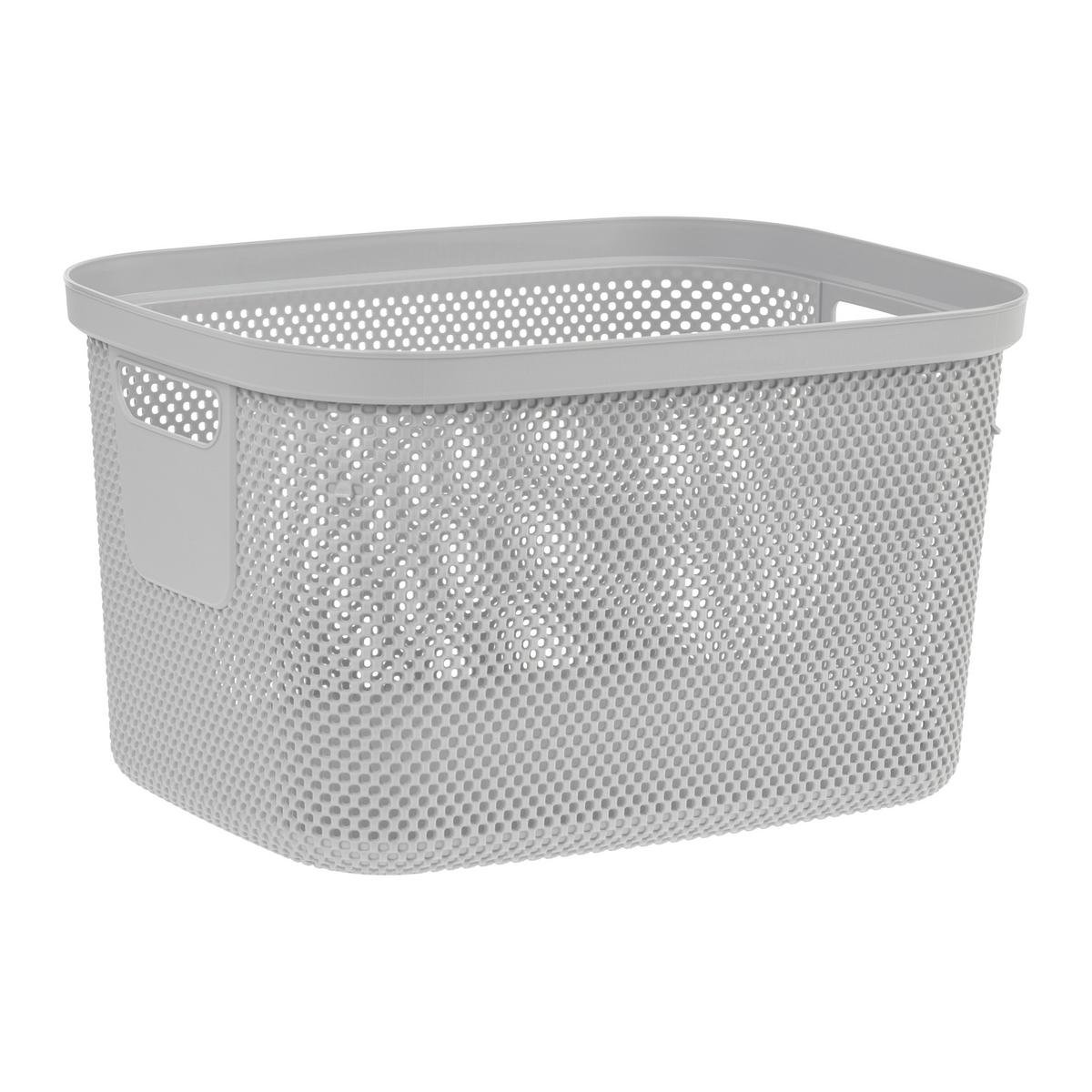 KOŠÍK NA DROBNOSTI STINE -XL- CA. 18L - šedá, Moderní, plast (38/28,5/22,5cm)