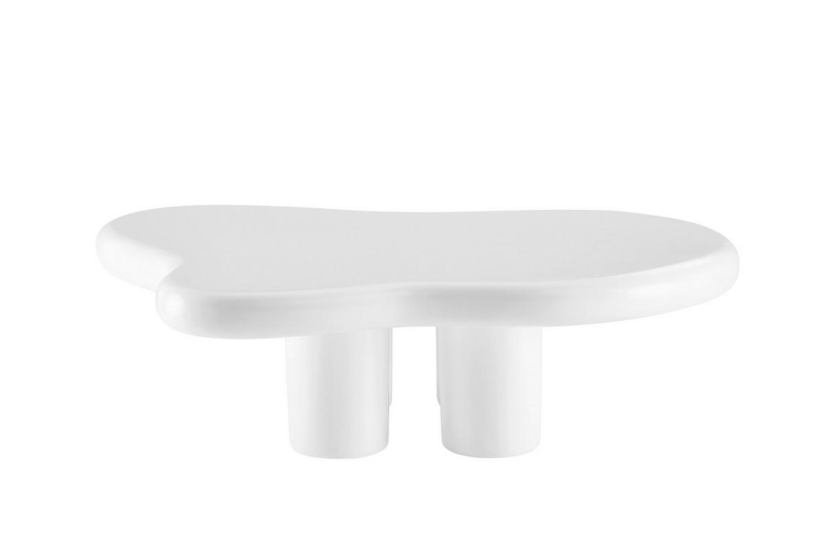 Couchtisch Weiß B: 89 Cm - Weiß, Design, Kunststoff (123/89/35cm) - Livetastic