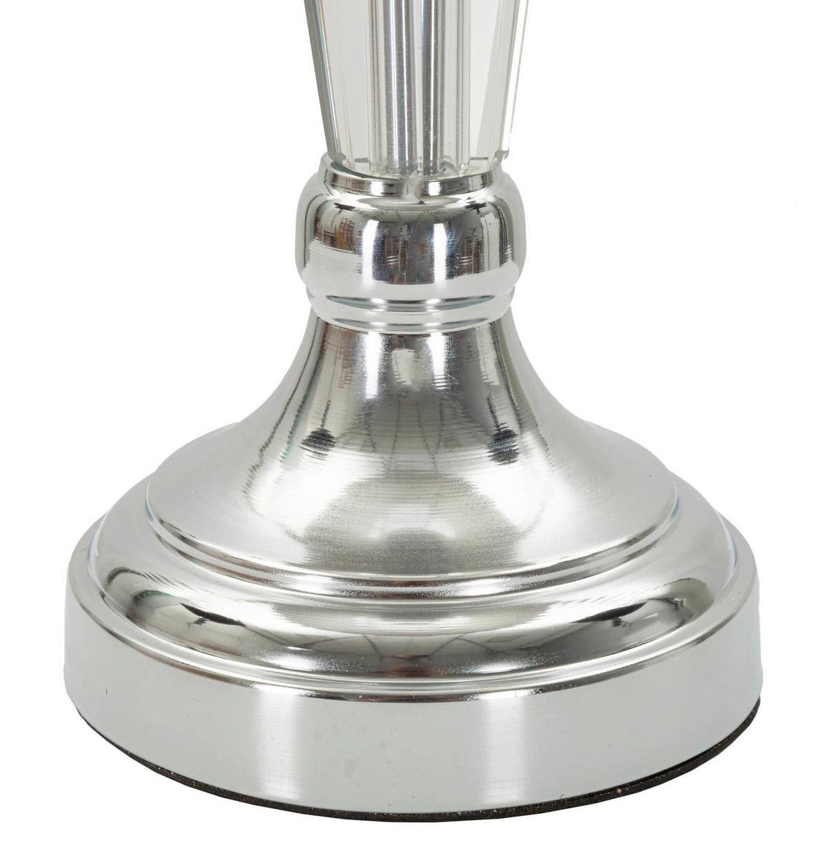 Tischleuchte Silvery Silberfarben B: 30 cm - Silberfarben, Basics, Glas/Textil (30/56/30cm)