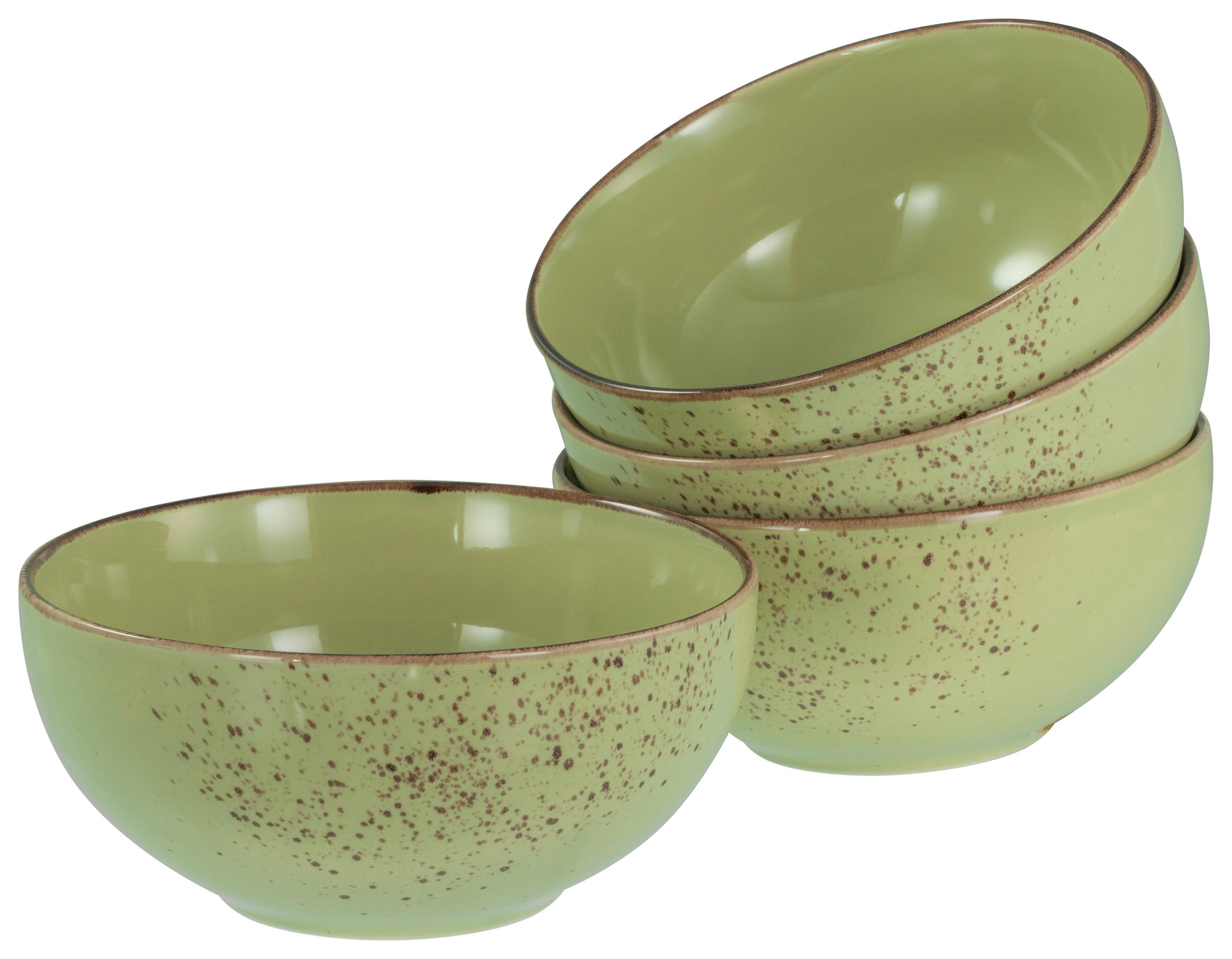 Schüsselset Nature Collection Green Life, 4--Teilig., Grün - Grün, Design, Keramik - Creatable