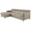 Ecksofa Sammy Grau Leder - Chromfarben/Grau, Design, Leder (169/226cm) - Livetastic