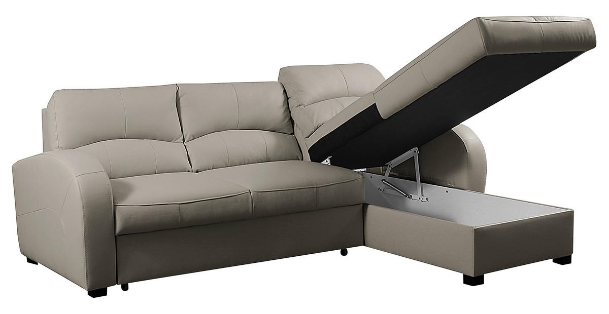 Ecksofa Tilo Platinfarben S: 227 Cm - Platinfarben/Schwarz, Design, Leder/Textil (227/168cm) - Livetastic