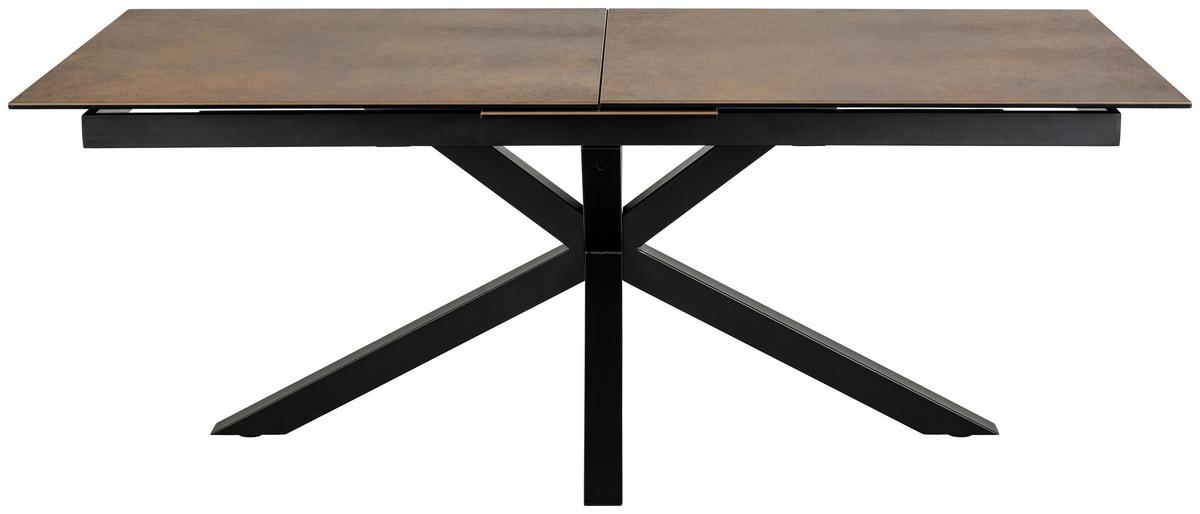 Esstisch ausziehbar Heaven 200-240x100x75,5cm Schwarz - Schwarz/Braun, Design, Keramik/Metall (200-240/100/75,5cm) - MID.YOU