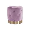 Hocker Pouf Samt Lila/goldfarben H: 40 Cm - Lila/Goldfarben, Basics, Holz/Holzwerkstoff (40/40/40cm) - Kayoom