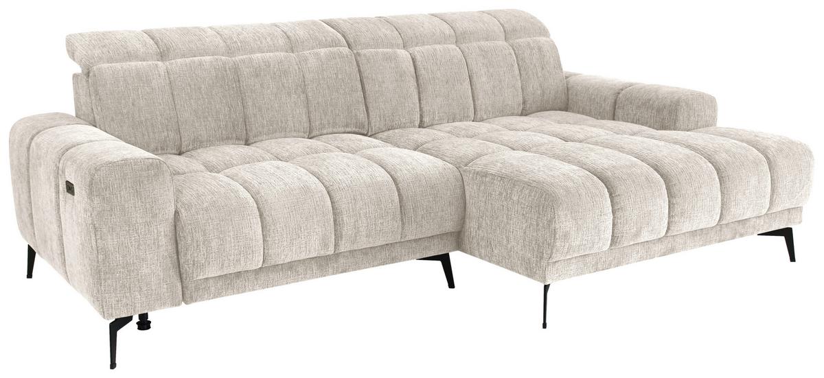 Rohová sedačka LAYA, pravá, krémová žinylka KANSAS - krémová/hořčicově žlutá, Moderní, textil (250/155cm) - Premium Living