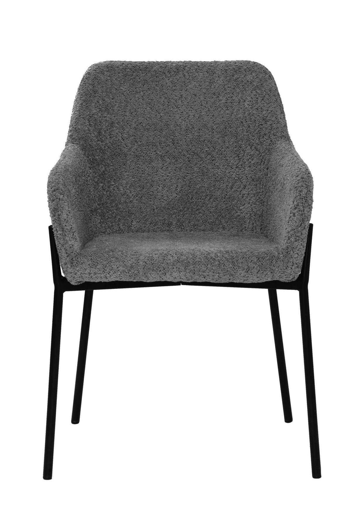 ARMLEHNSTUHL-SET Schwarz/Grau 2-teilig - Schwarz/Grau, MODERN, Textil/Metall (63/79/51cm) - MID.YOU
