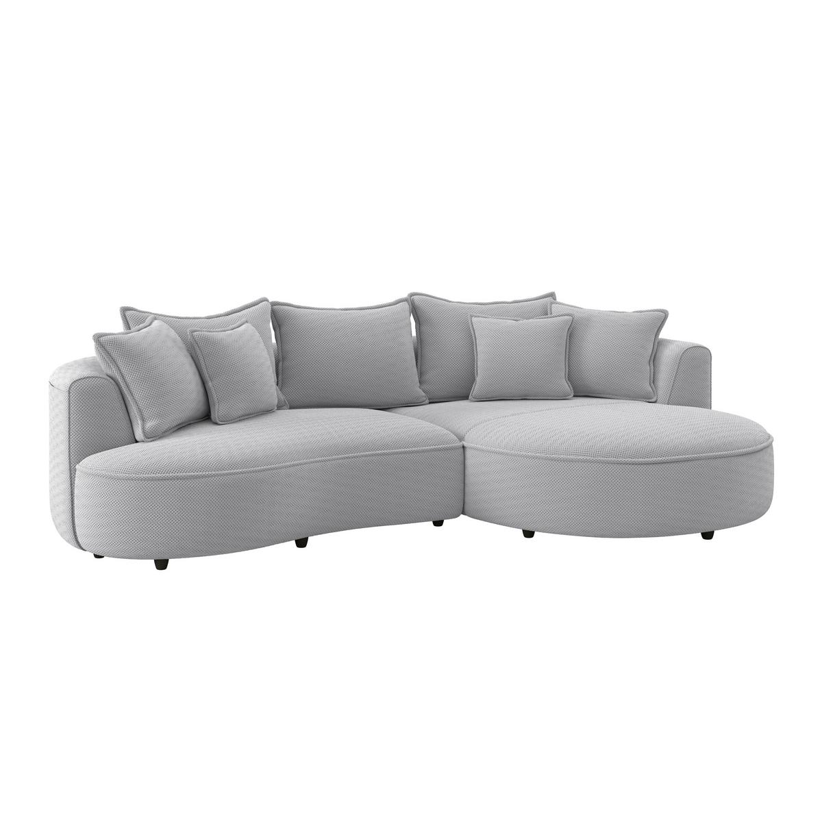 Ecksofa Levi - Hellgrau/Schwarz, MODERN, Textil (287/168cm)