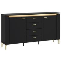 Kommode Norica Goldfarben/Schwarz B: 155,3 cm - Goldfarben/Schwarz, Trend, Holzwerkstoff (155,3/87,3/40cm)