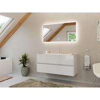 BADEZIMMER Limes, Weiß HG B: 120 cm - Weiß Hochglanz/Weiß, Basics, Holzwerkstoff/Stein (120cm) - MID.YOU