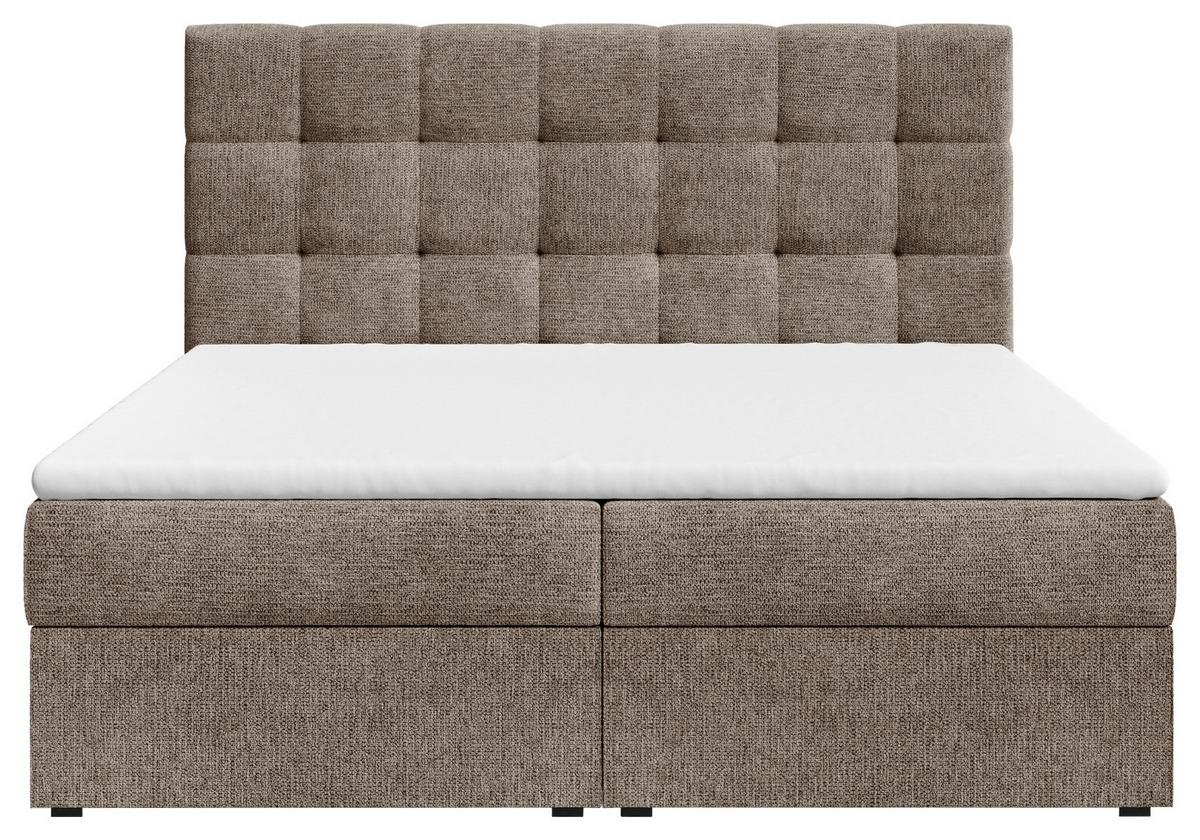 Boxbett Oslo mit Topper 180x200 - Schwarz/Braun, MODERN, Holz/Kunststoff (180/200cm) - Livetastic