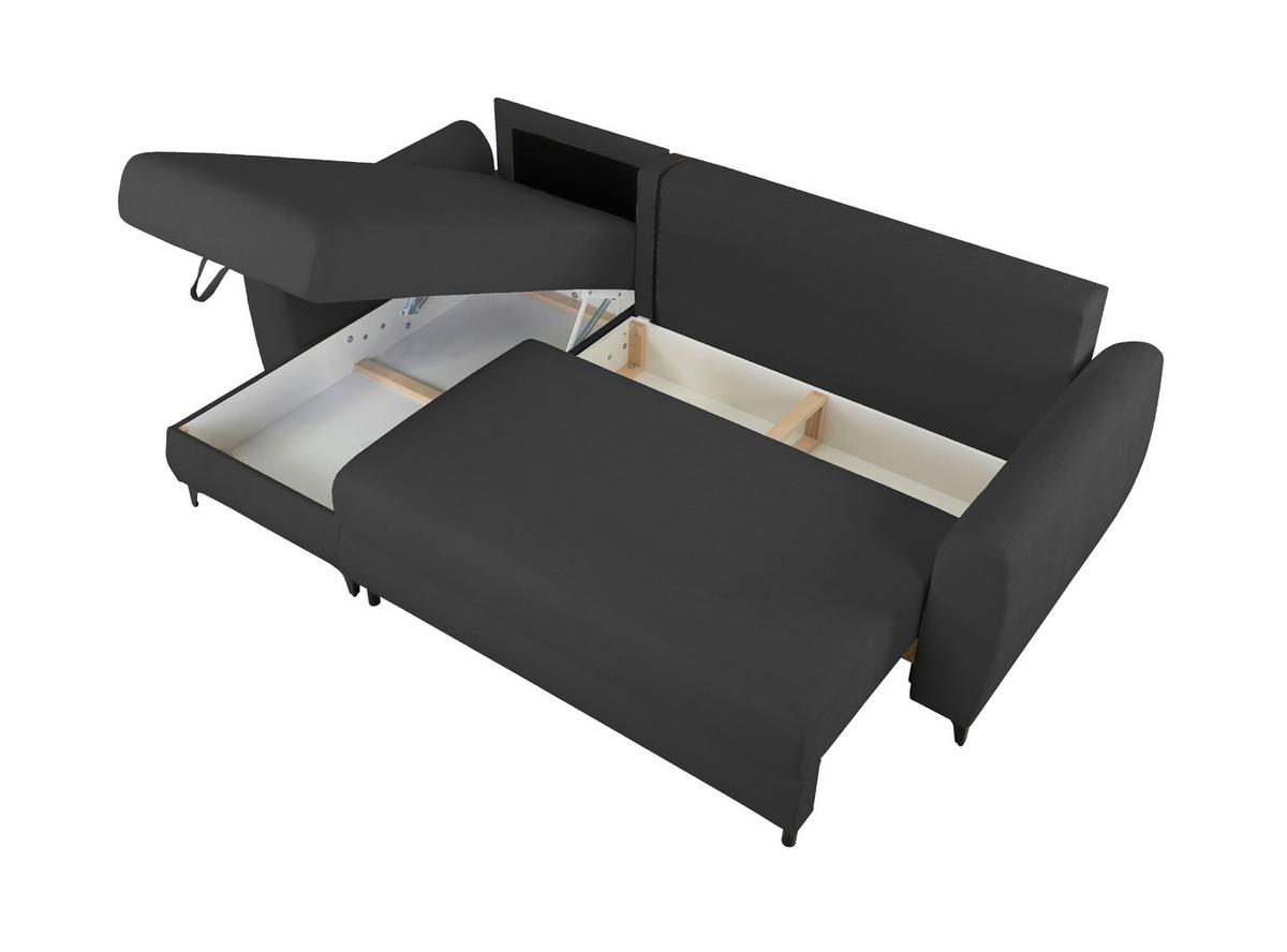 Ecksofa Moli, Anthrazit S: 236x148 cm - Anthrazit/Schwarz, Design, Textil (236/148cm) - MID.YOU