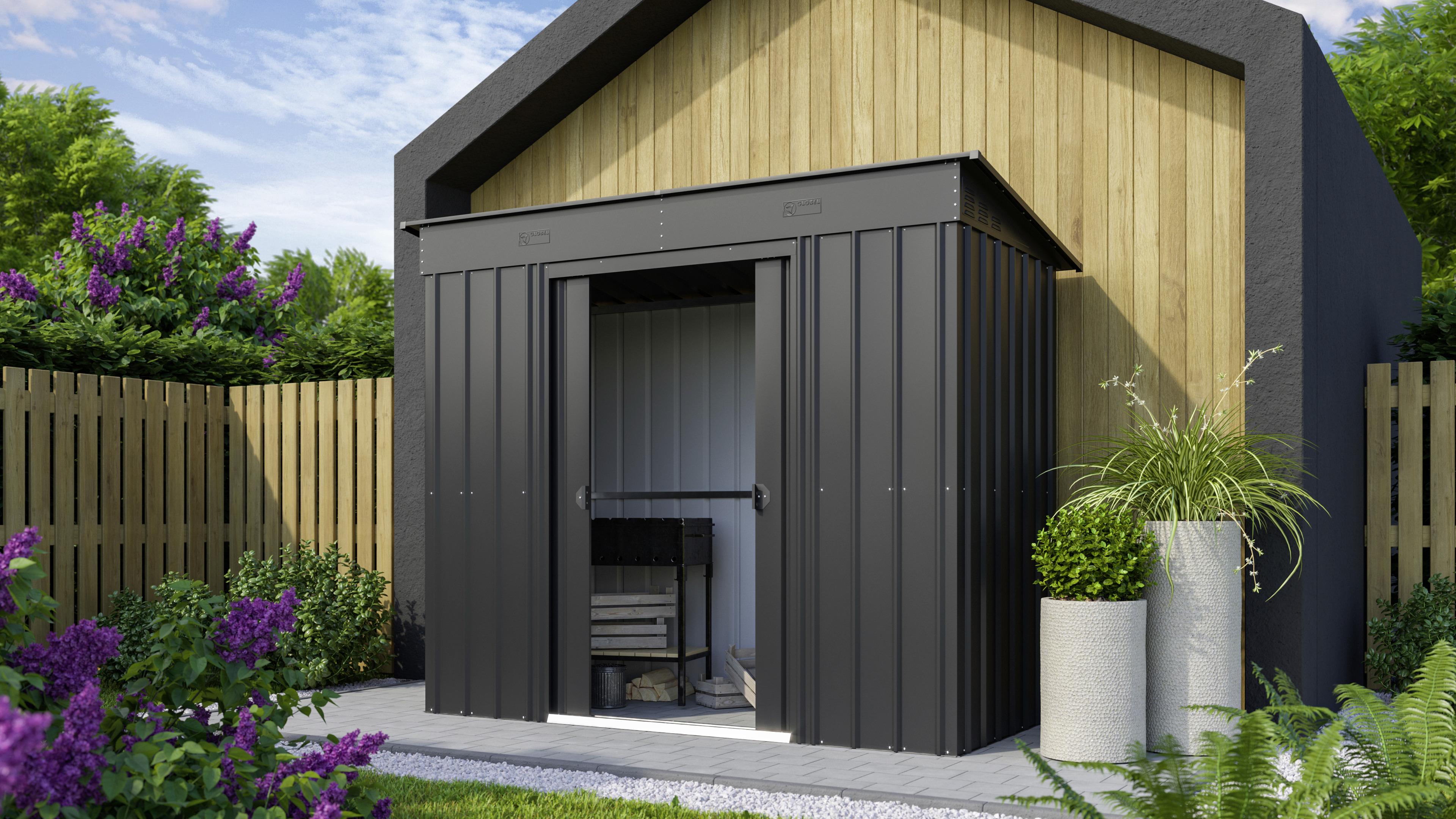 Gerätehaus Ohne Boden 242x199x124 Cm - Anthrazit, Basics, Metall (242/199/124cm)