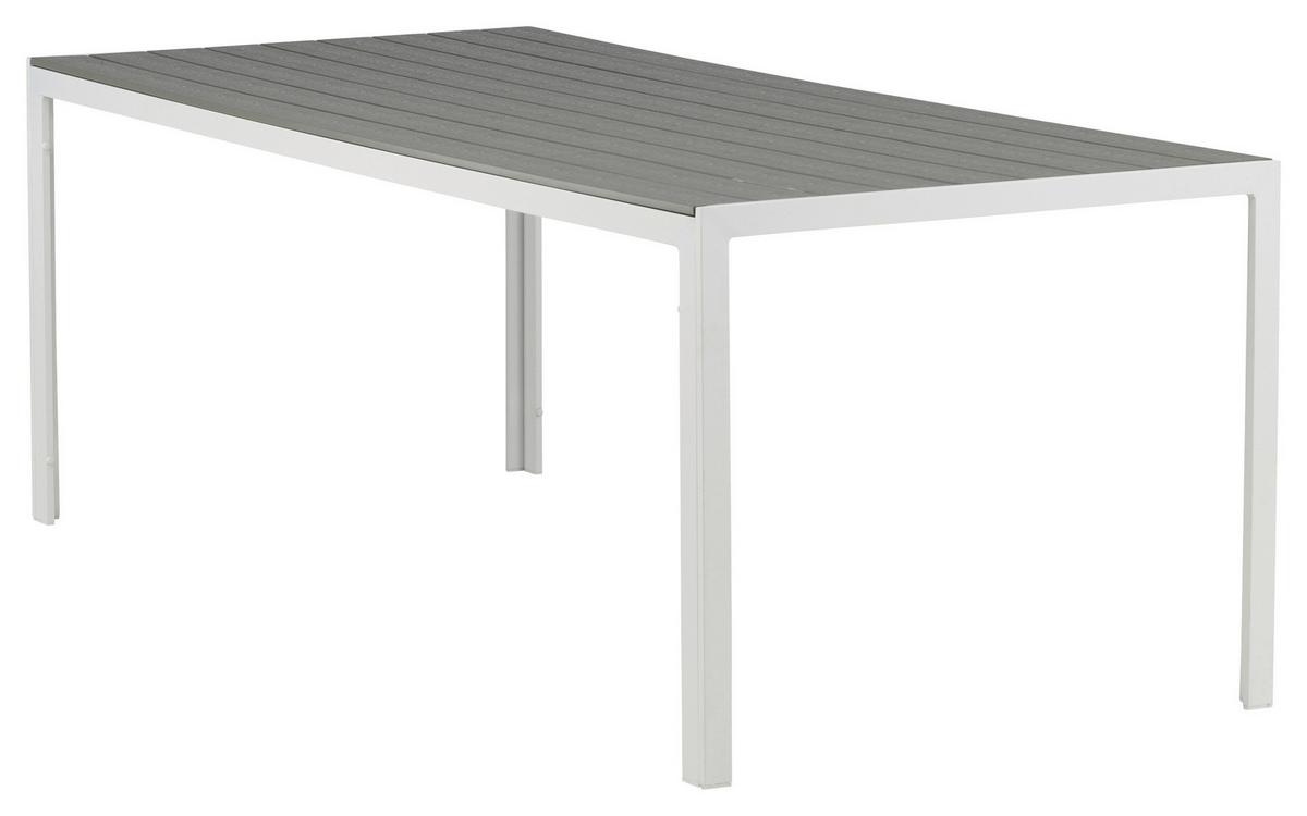 Gartentisch Break Metall L 205 Cm - Weiß/Grau, KONVENTIONELL, Metall (205/90/75cm) - Gardenson