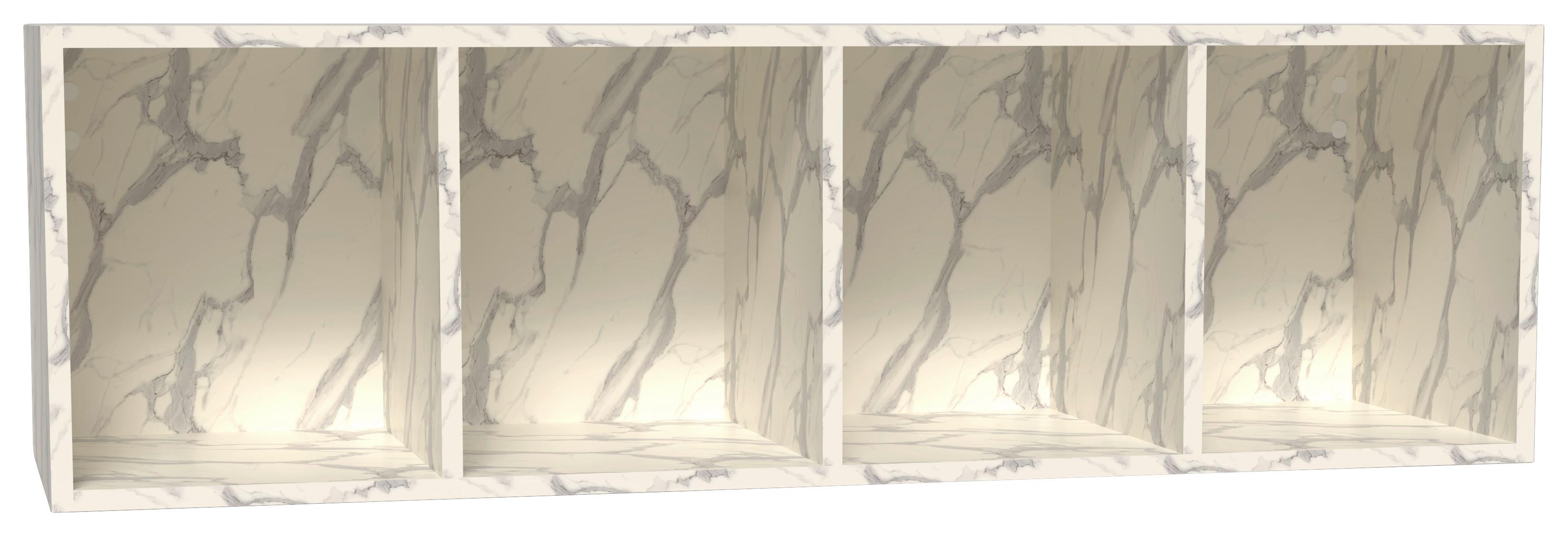 Wandregal Las Vegas Weiß B: 120 cm - Weiß, MODERN, Holzwerkstoff (120/36/37cm) - Vertico