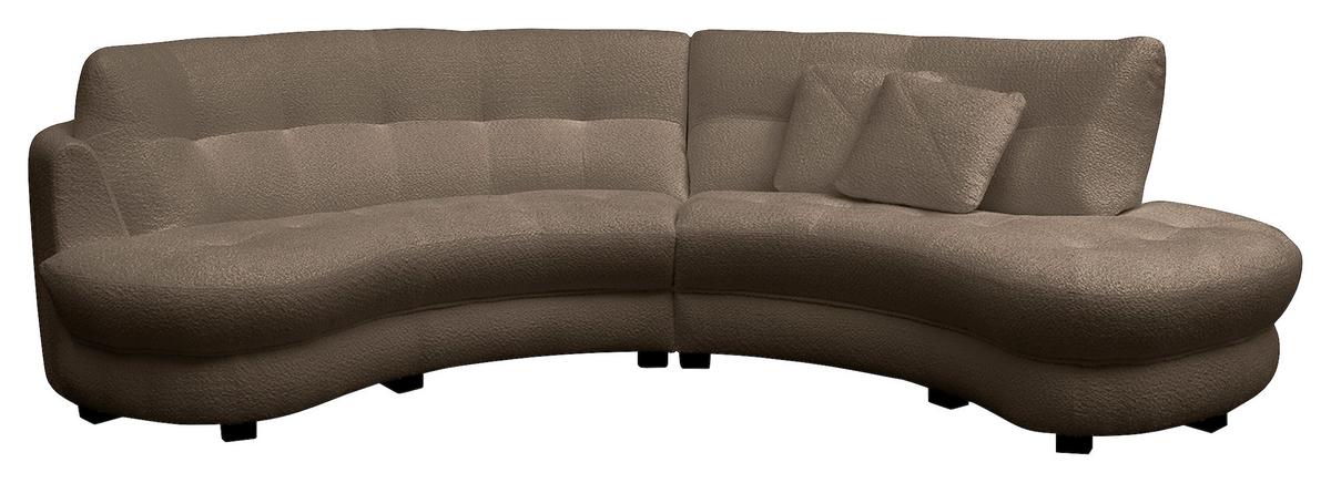 Ecksofa Bretania, Braun S: 300x113 cm - Schwarz/Weiß, Design, Textil (300/113cm) - Livetastic