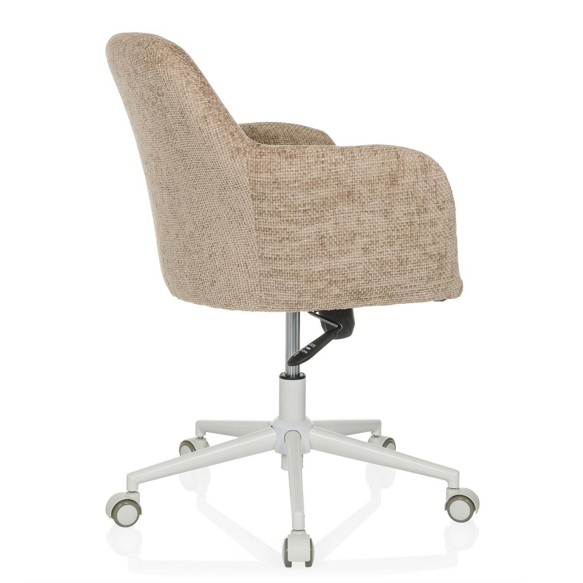 Drehstuhl Solao Home Beige B: 58 cm - Beige/Weiß, MODERN, Kunststoff/Textil (58/78/60cm) - MID.YOU