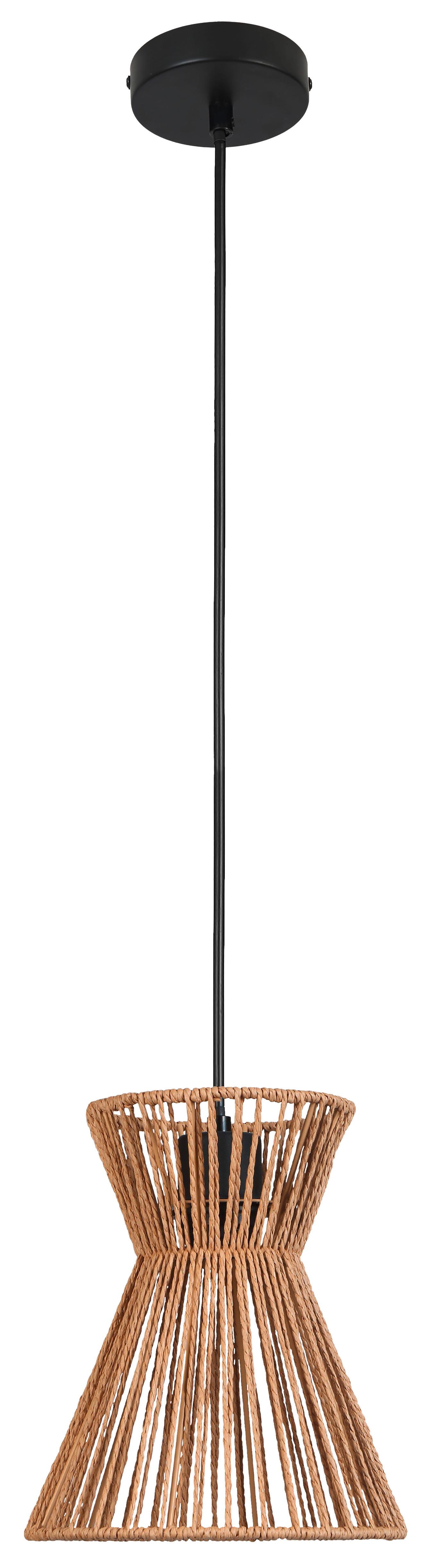 Závěsné svítidlo Naturm - černá/přírodní barvy, Konvenční, kov/papír (20/120cm) - Mömax