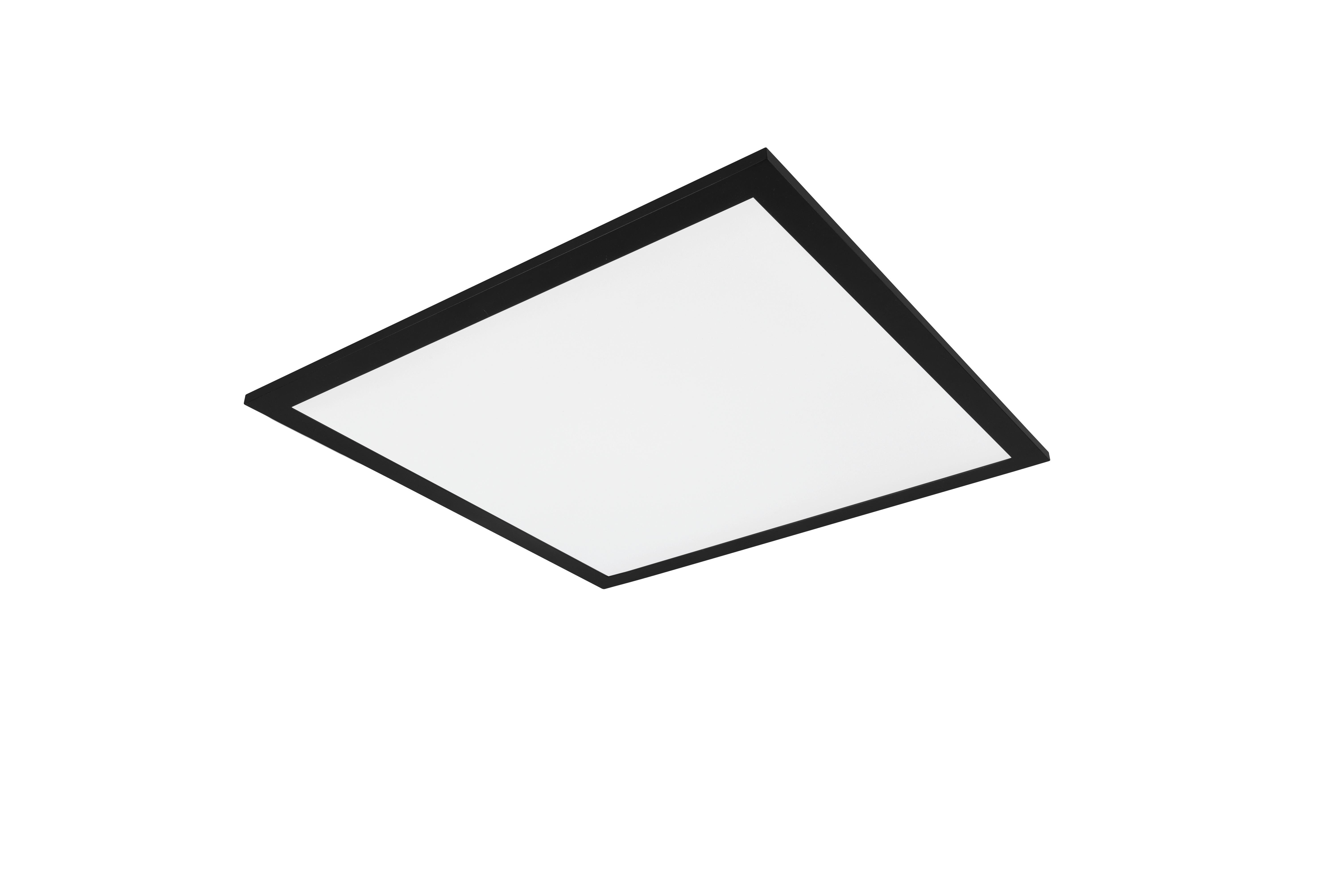 LED-Deckenleuchte Alpha L: 45 cm, Quadratisch - Schwarz, Design, Metall (45/45/3cm)