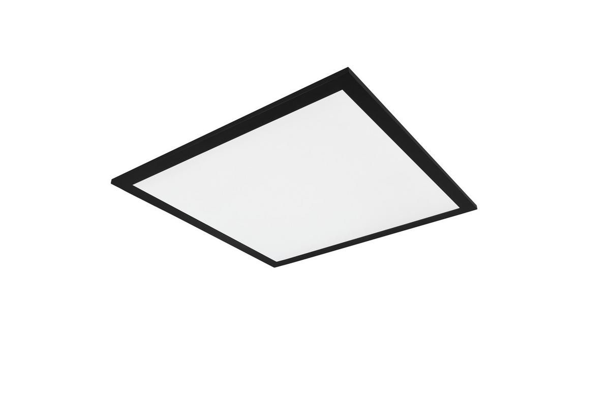 Led-deckenleuchte Alpha L: 45 Cm, Quadratisch - Schwarz, Design, Metall (45/45/3cm)