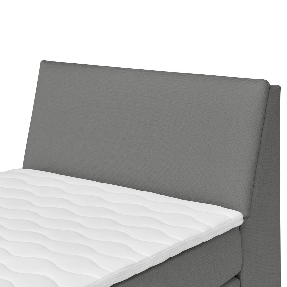 Boxspringbett Mit Bettkasten Nida 120x200 Cm Grau - Schwarz/Grau, MODERN, Holz/Textil (120/200cm) - MID.YOU