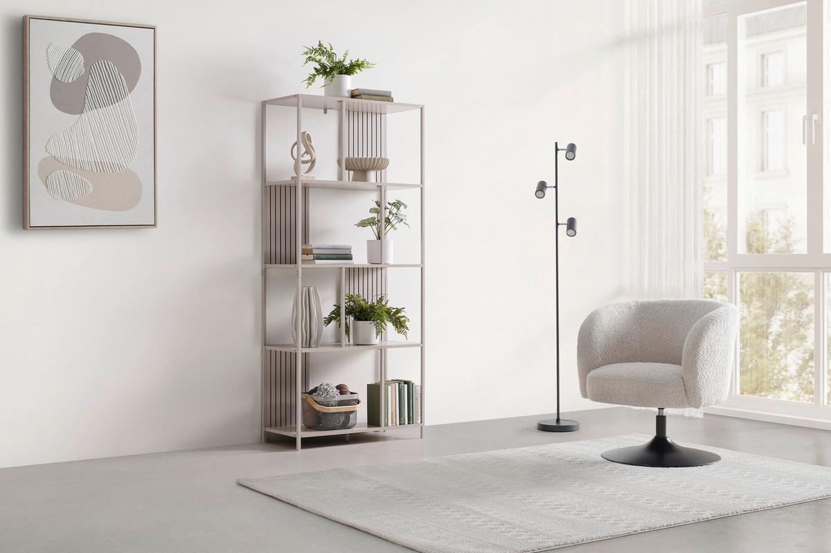 REGÁL MODANO -EXKLUSIV- - kašmírová, Modern, kov/kompozitné drevo (75/170/35cm) - Mömax