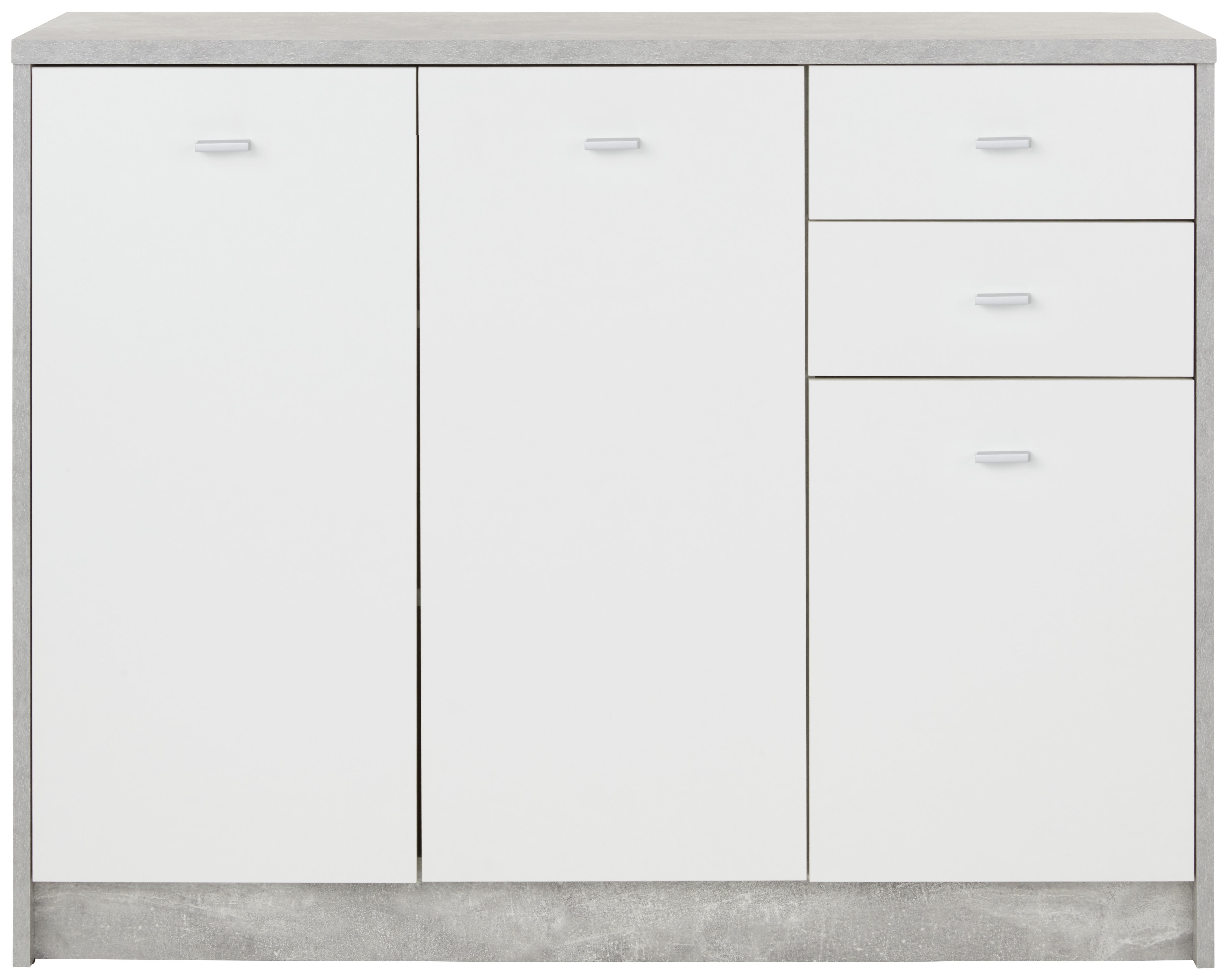 Komoda 4-You New Yuk05 - čierna/sivá, Moderný, kompozitné drevo/plast (109,1/85,4/34,6cm)