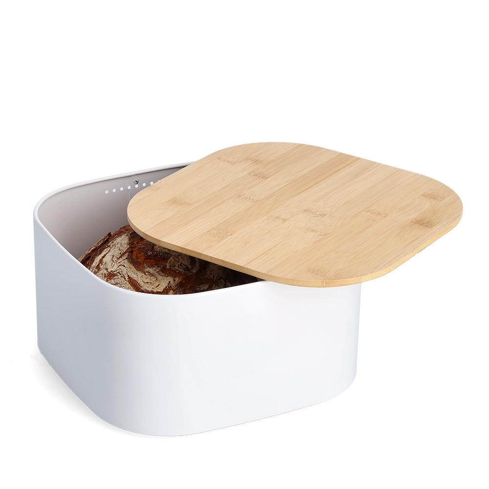 Brotkasten Weiß B: 27 Cm - Weiß, Basics, Holz/Metall (27/27/15cm) - Zeller Present