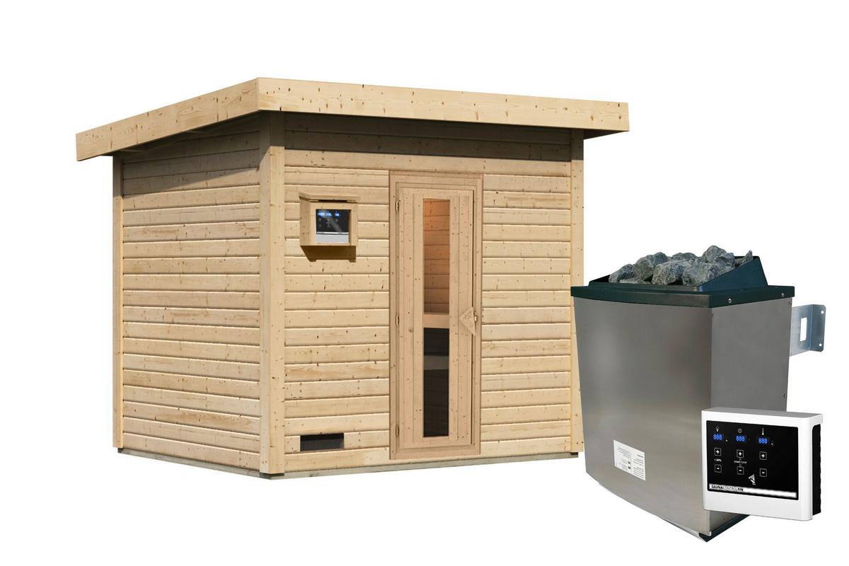 Saunahaus Bente 3 231/175/196 cm - Fichtefarben, Basics, Holz (231/175/196cm)