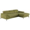 Ecksofa Kitty Grün S. 244x166 cm - Schwarz/Grün, Design, Textil (244/166cm) - Livetastic