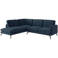 Ecksofa Bali - Schwarz/Dunkelblau, Design, Textil (202/250cm) - Livetastic