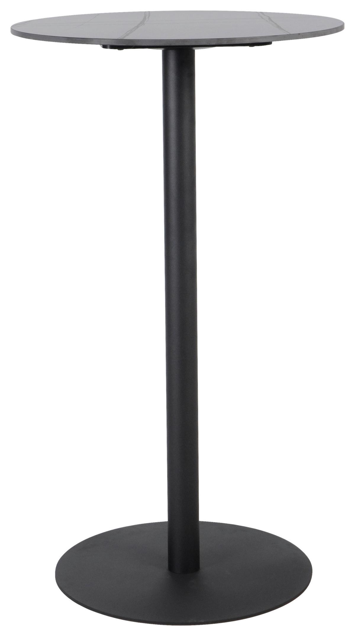Barový stôl TOBIAS 60 - čierna, Modern, kov/keramika (60/105cm) - Mömax