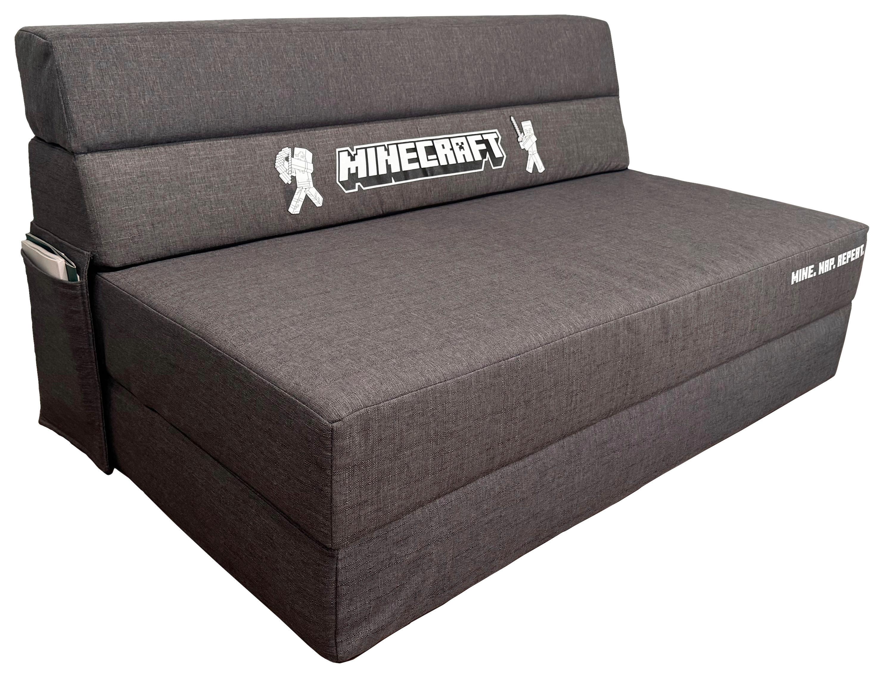2-Sitzer-Sofa Mit Schlaffunktion Minecraft Grau