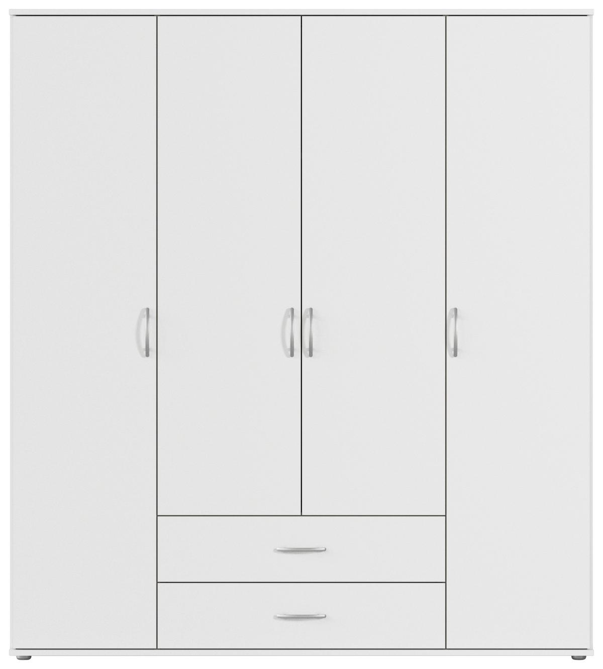 Drehtürenschrank Mit Schubladen 168cm Paul 4 - Weiß, KONVENTIONELL, Holzwerkstoff (168/188/52cm)