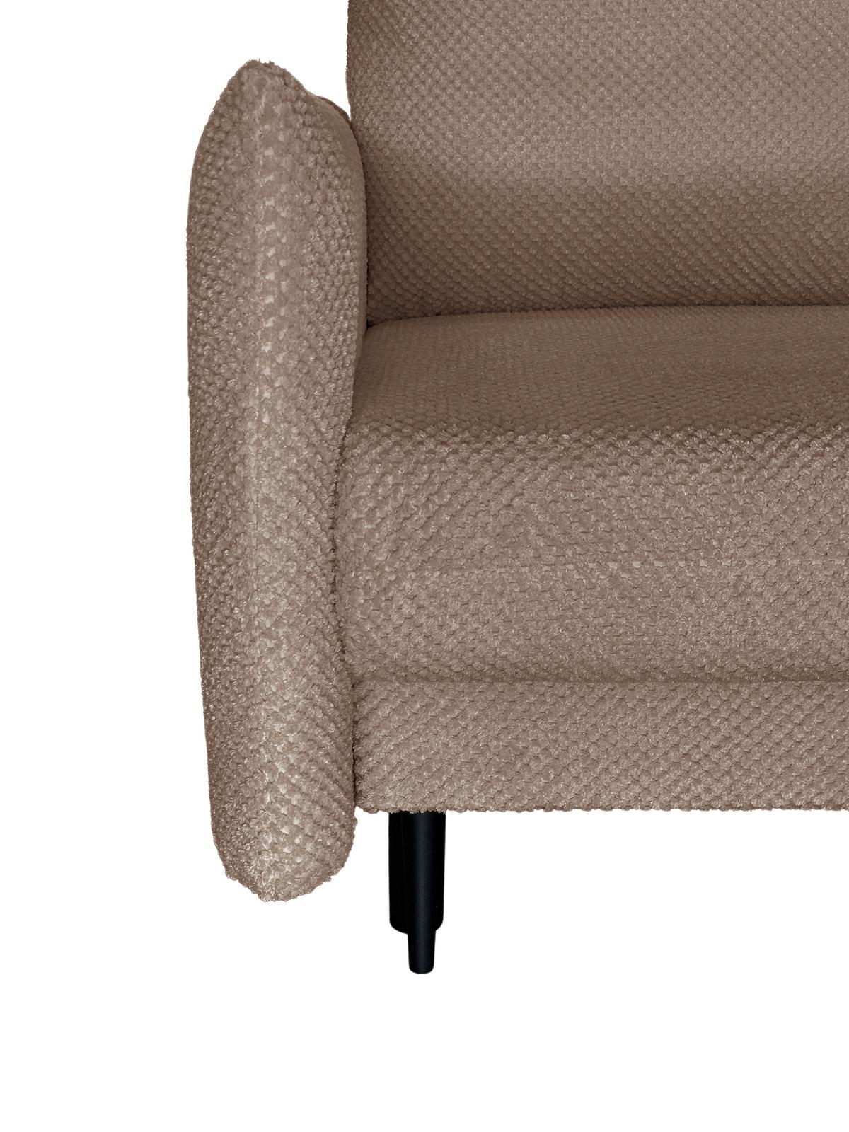 Schlafsofa Mit Bettkasten Rose Taupe B: 218 Cm - Taupe/Schwarz, Design, Textil (218/96/102cm) - MID.YOU