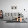 Rohová sedačka ALATRI, oboustr.,štříbrná,s polštáři - barvy stříbra/černá, Moderní, textil/plast (289/90/176cm) - Based