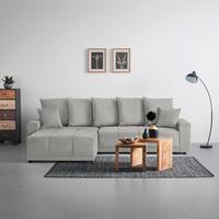 Rohová sedačka ALATRI, oboustr.,štříbrná,s polštáři - barvy stříbra/černá, Moderní, textil/plast (289/90/176cm) - Based
