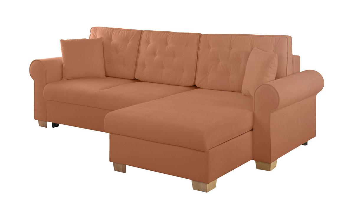 Ecksofa Arles Rostfarben 56 S: 266x161 Cm - Rostfarben/Buchefarben, Design, Textil (266/161cm) - MID.YOU