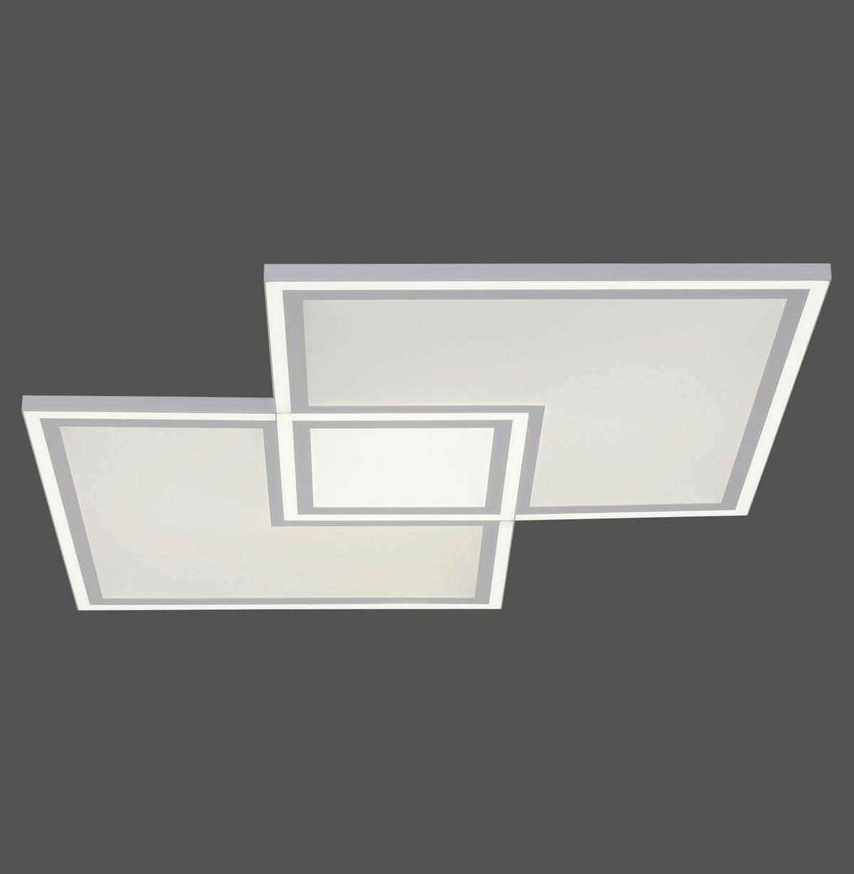 LED-Deckenleuchte Edging L: 67,7 cm dimmbar mit Schalter - Weiß, Design, Kunststoff/Metall (67,7/67,7/5,8cm)