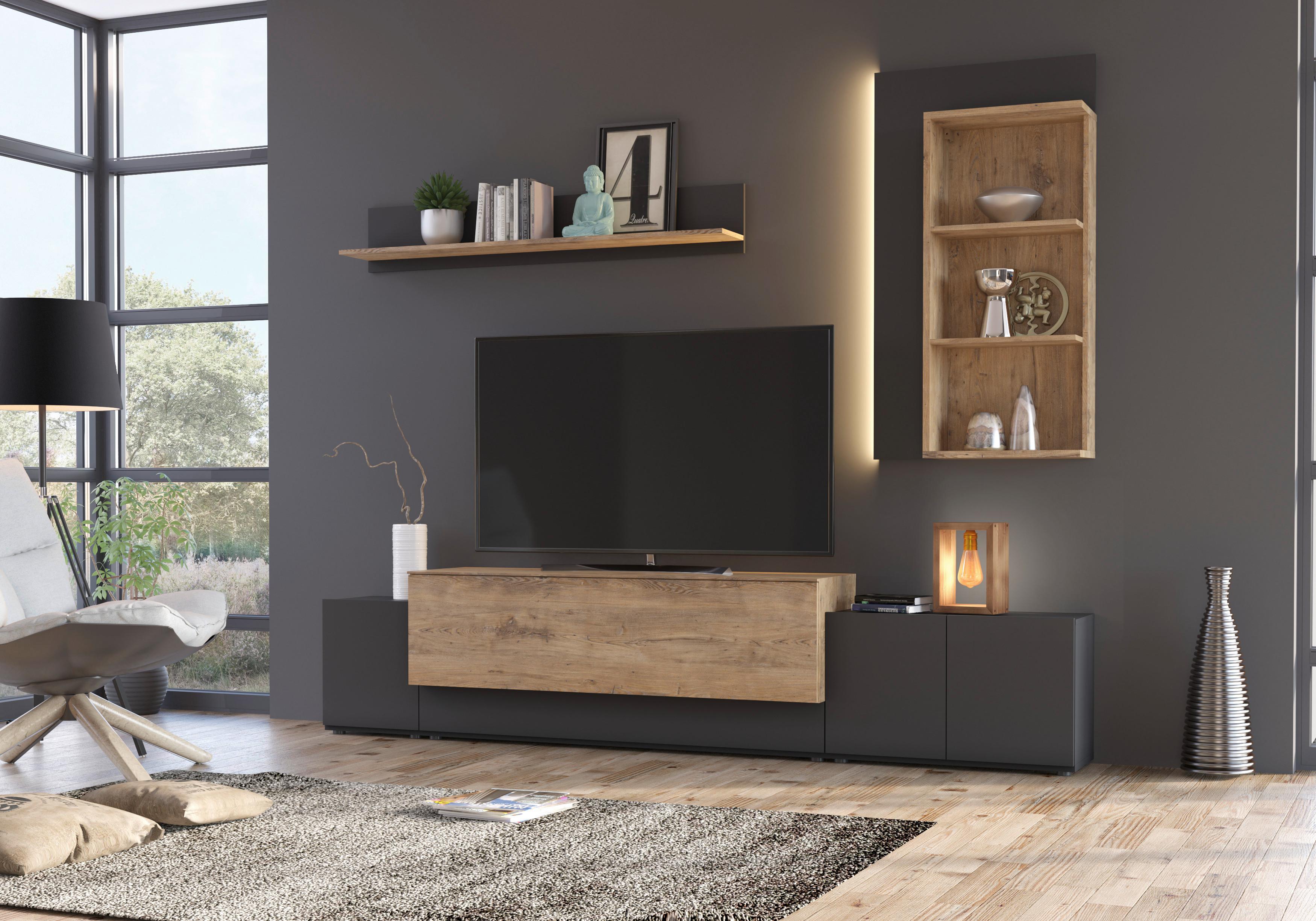 Nappali Szekrénysor Canora - Modern, faalapú anyag (270/220/42cm)
