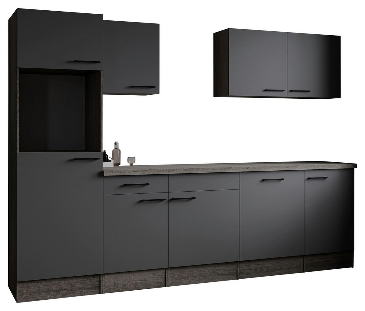 Küchenleerblock Oliver Grau, Eiche Dekor B: 280 Cm - Eichefarben/Grau, Design, Holzwerkstoff (280cm) - Respekta