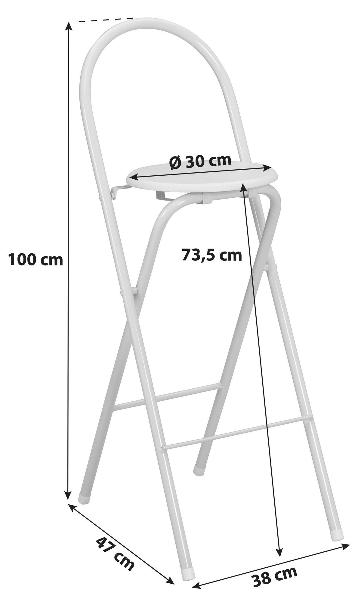 Összecsukható Szék Liane 2 - fehér, Modern, műanyag/faalapú anyag (38/100/47cm)
