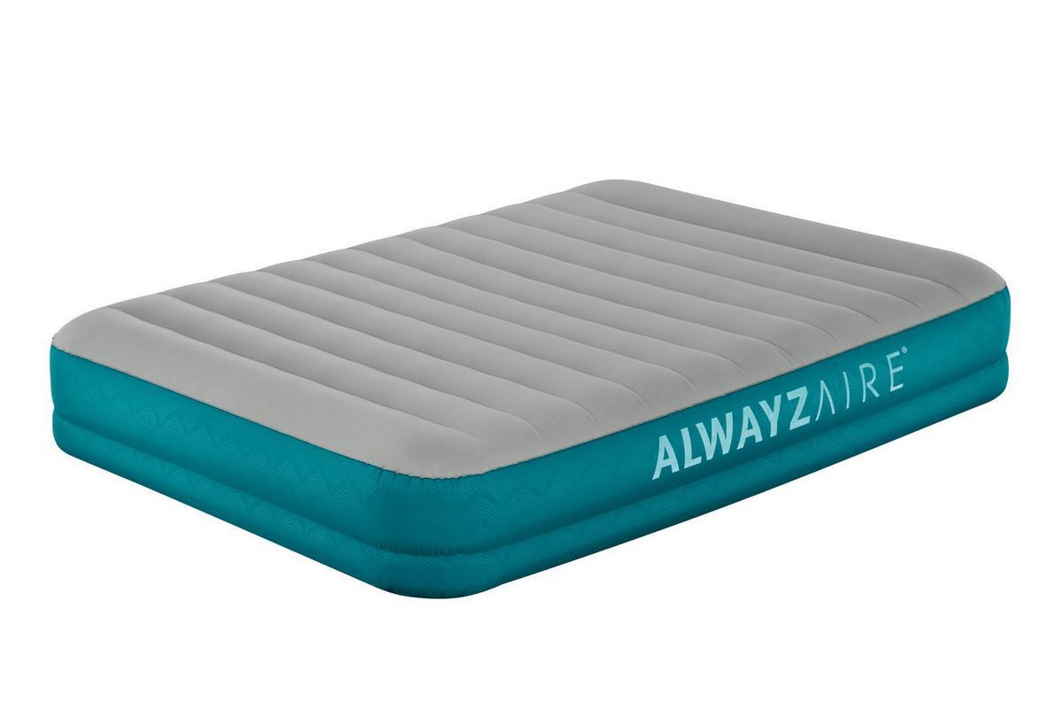 Luftbett Michael 203x152x36 Cm Bis 350kg, Inkl. Pumpe - Grau/Hellblau, KONVENTIONELL, Kunststoff/Metall (203/152/36cm) - Bestway