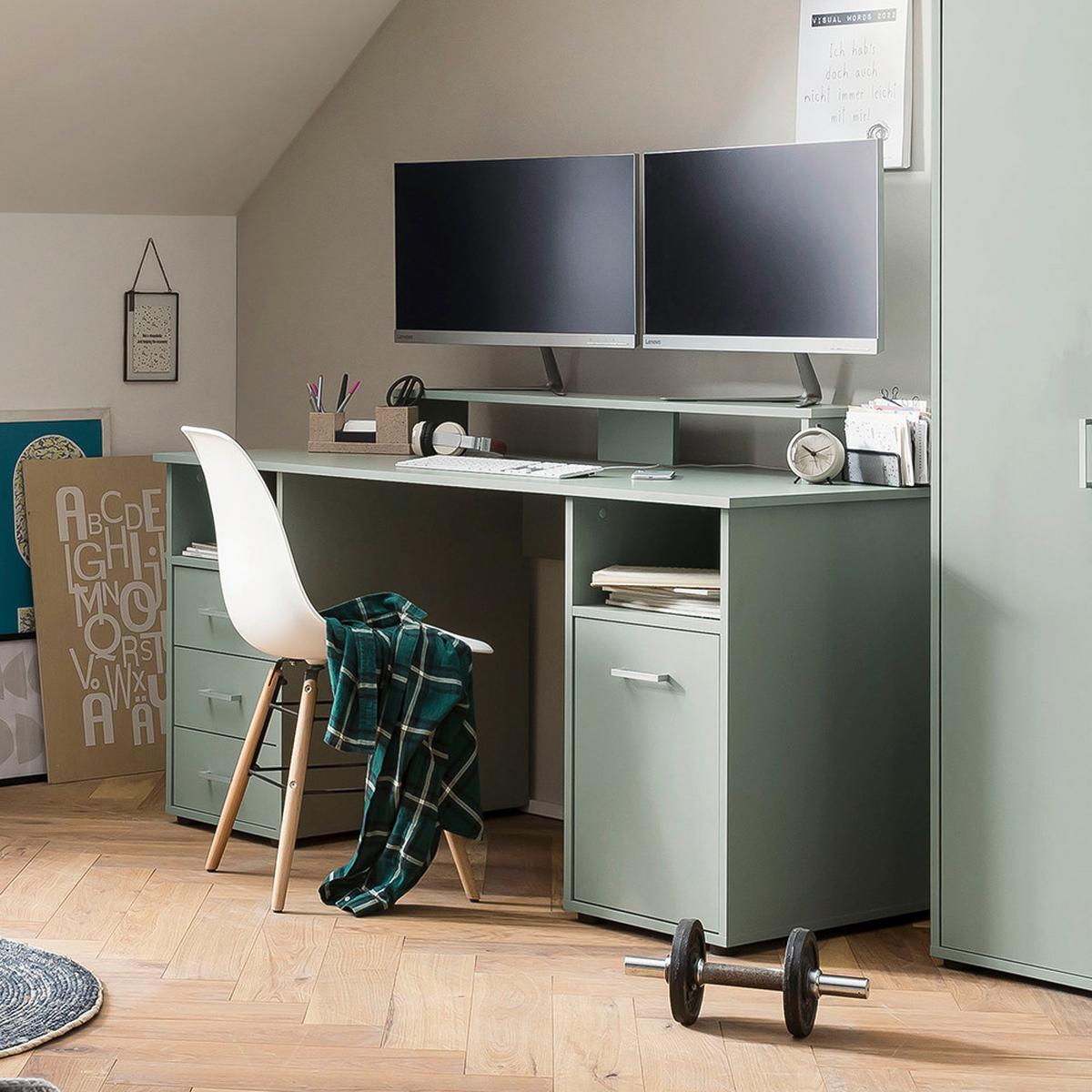 Schreibtisch Niels 1500 - Petrol/Schwarz, MODERN, Holzwerkstoff (150/70/70cm) - MID.YOU