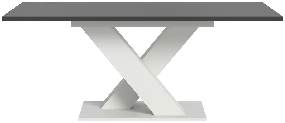 Ausziehtisch Marlon 150 Az Grau/Weiß,auf 190 cm Ausziehb. - Dunkelgrau/Weiß, KONVENTIONELL, Holzwerkstoff (150-190/90/76cm) - MID.YOU